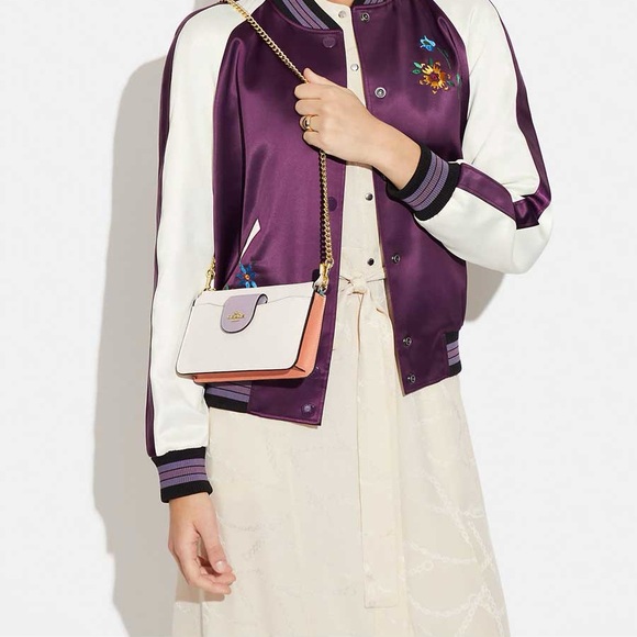 Coach Authentic Leather Poppy Color-Block Crossbody with Detachable Card Case - Picture 6 of 16